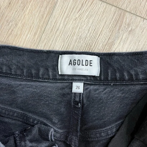 AGOLDE Black Riley High Rise Straight Crop
Distressed Stretch - Picture 6 of 9